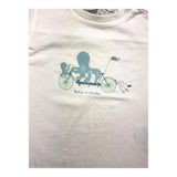Tartine Et Chocolat T-Shirt Girocollo Tinta Unita Con Stampa In Contrasto Bianco Per Neonato