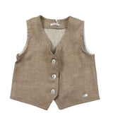 Le Bebe' Gilet Tinta Unita con Logo per Neonato LBB4064 SABBIA LE BEBE' 