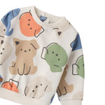 Mini Banda Felpa Girocollo Tinta Unita con Stampa per Neonato 3B630 BIANCO MINI BANDA 