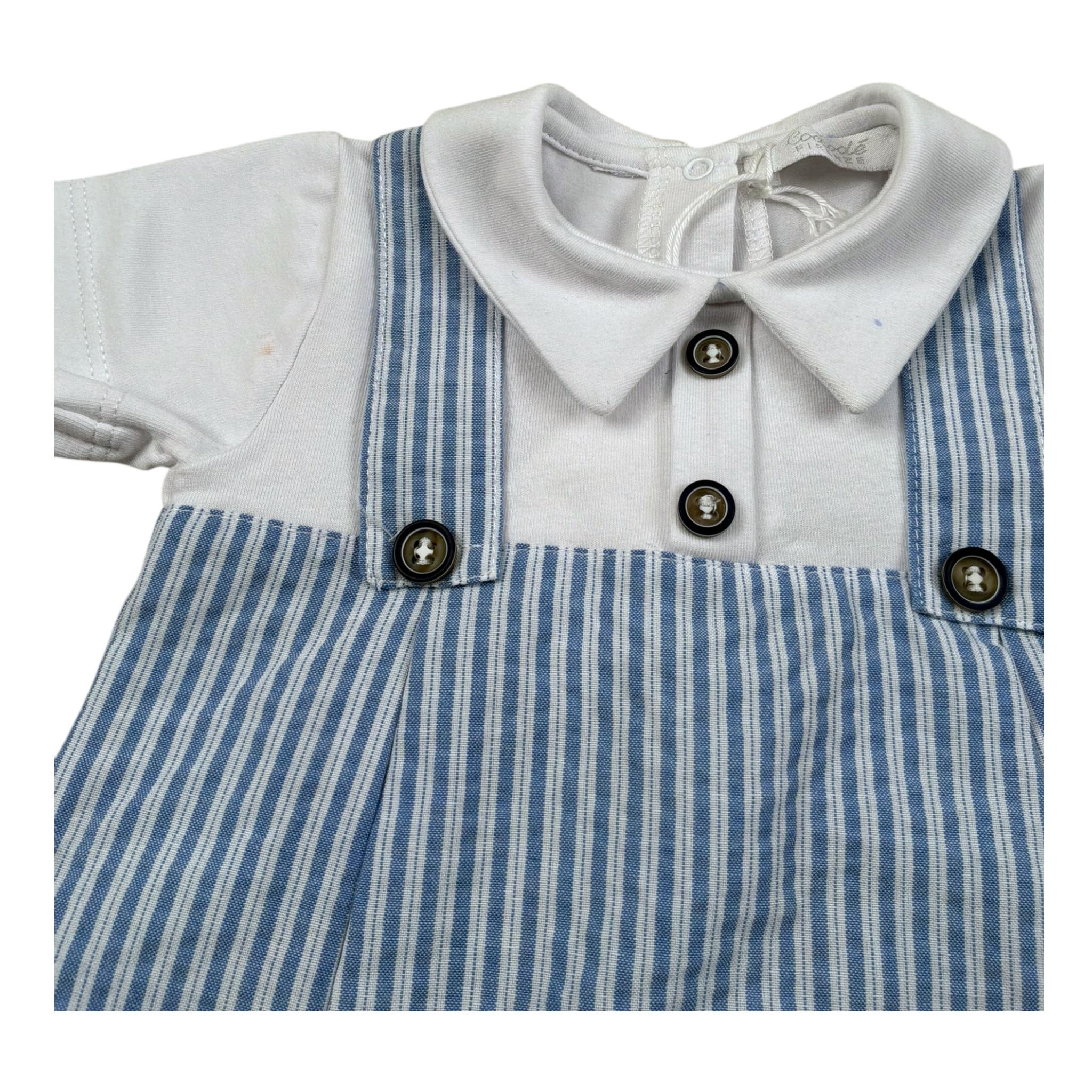 Coccode Pagliaccetto Mezza Manica con Finta Salopette per Neonato C55154 BLU COCCODE 