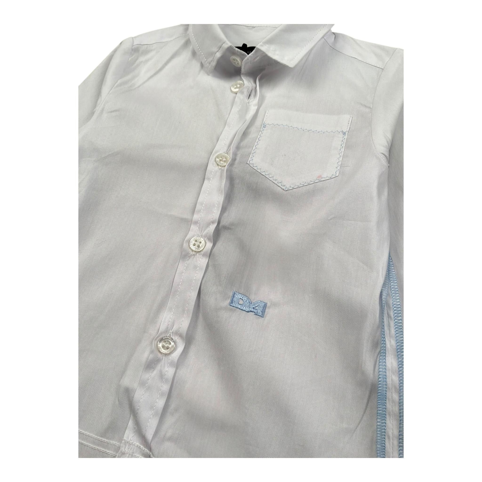 Daniele Alessandrini Camicia Manica Lunga Tinta Unita con Taschino per Bambino 1295C00072 BIANCO DANIELE ALESSANDRINI 