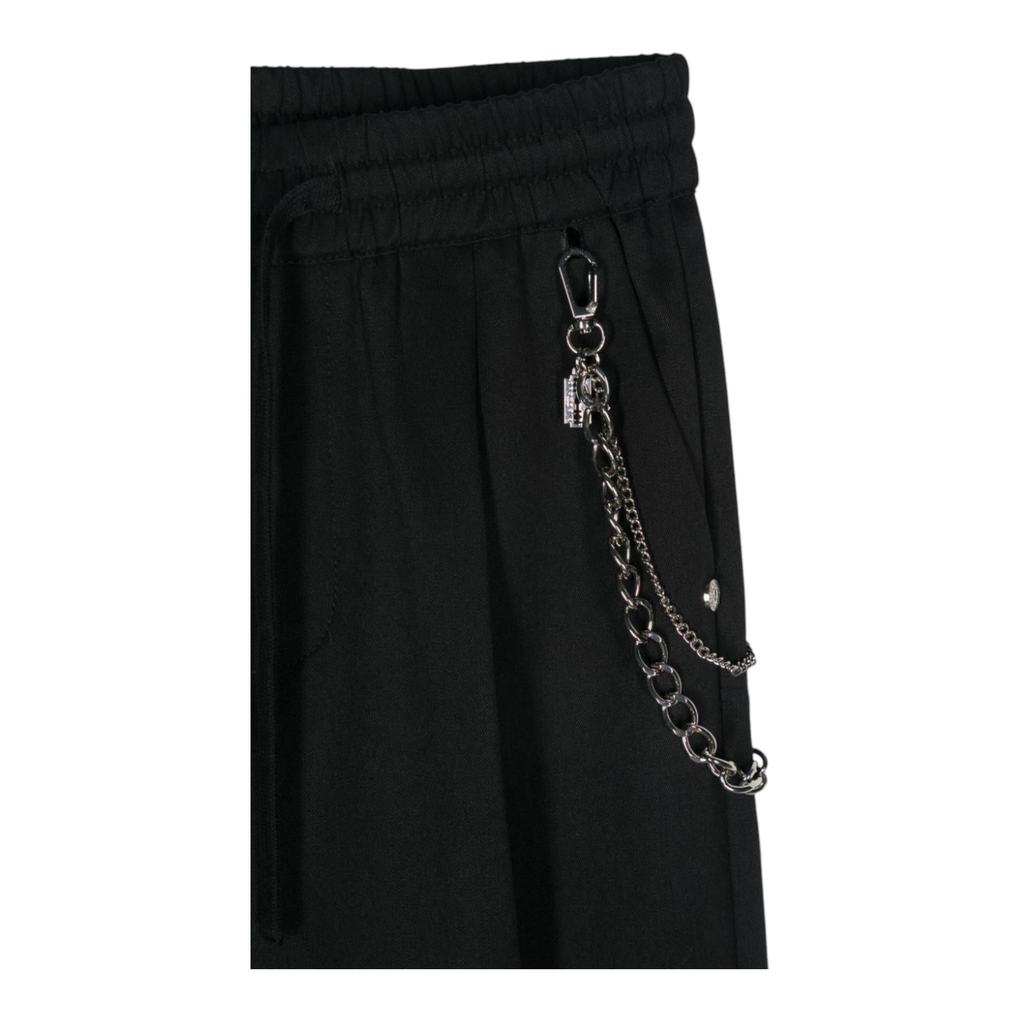 JOHN RICHMOND pantalone tinta unita con elastico in vita Nero per Bambino RBA24084PA NERO JOHN RICHMOND 