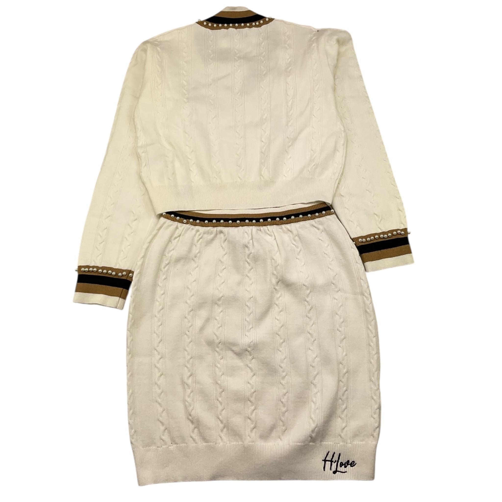 HATE LOVE completo 2 pezzi maglia-gonna tinta unita  Panna per Bambina OJSW00240 PANNA HATE LOVE 