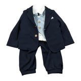 Gastone Completo 4 Pezzi Giacca-Camicia-Pantalone-Papillon-Papillon per Neonato G0140A BLU GASTONE 