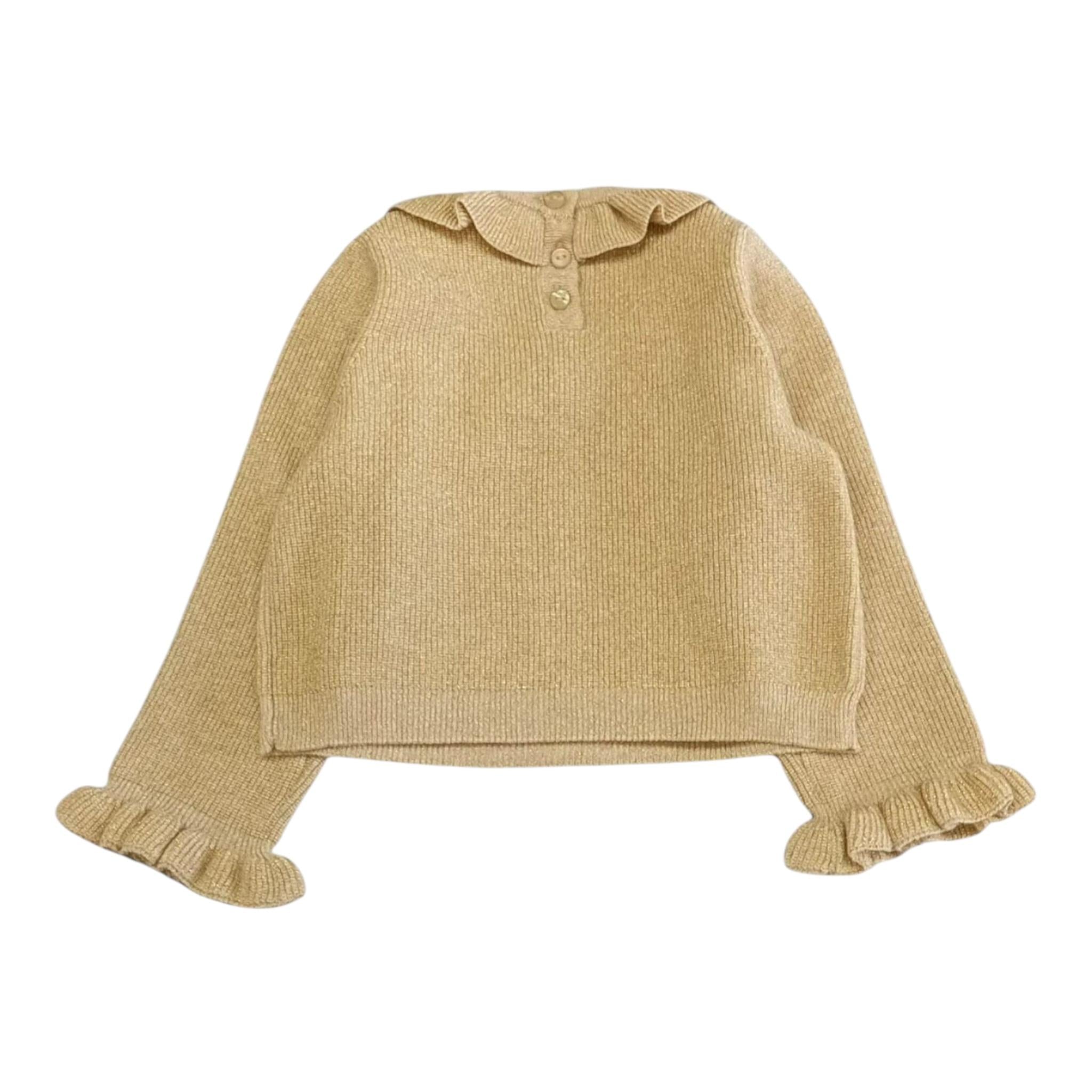 LIU JO maglia girocollo tinta unita cn colletto rouches Oro per Neonata HF4081 ORO LIU JO 
