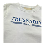 Trussardi Felpa Chiusa Girocollo Tinta Unita con Stampa per Bambino TBP26070FE BIANCO TRUSSARDI 