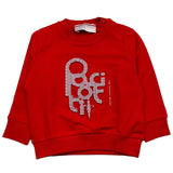 Cesare Paciotti – Einfarbiges Sweatshirt mit Rundhalsausschnitt und rotem Logo-Print für Neugeborene