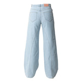 Elisabetta Franchi Jeans Tinta Unita Modello A Palazzo per Bambina EFPA280X AZZURRO ELISABETTA FRANCHI 