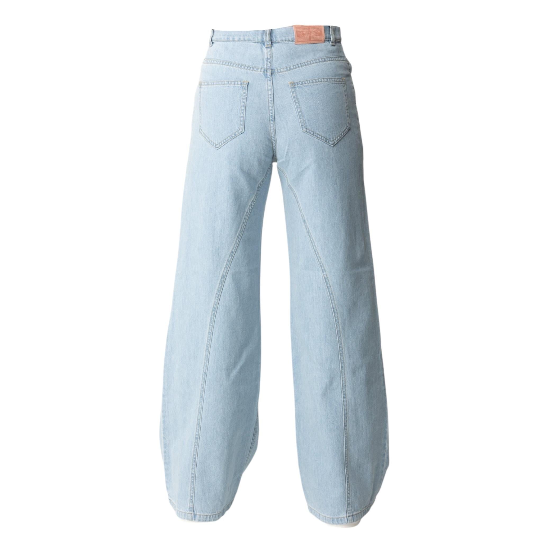Elisabetta Franchi Jeans Tinta Unita Modello A Palazzo per Bambina EFPA280X AZZURRO ELISABETTA FRANCHI 