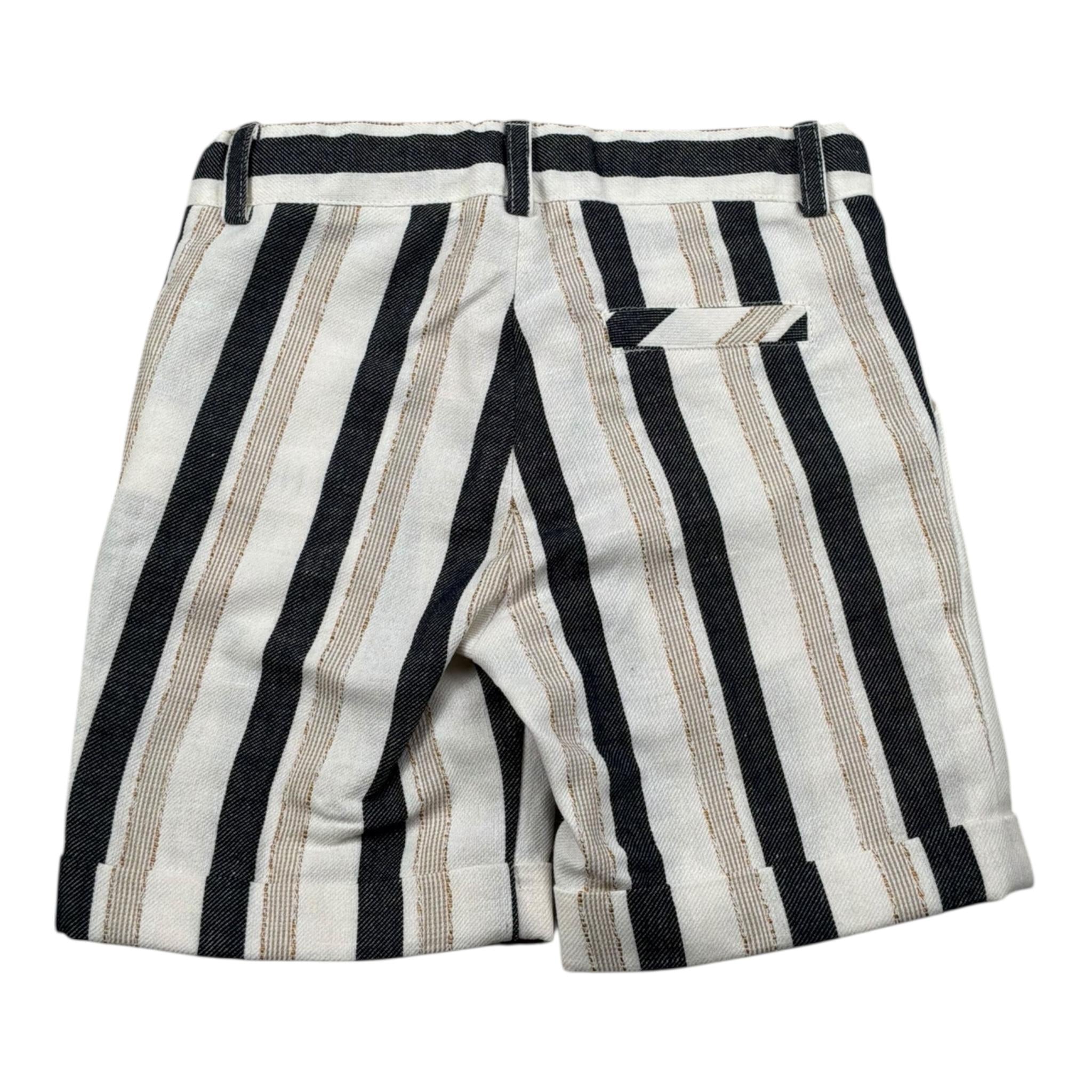 Pure Firenze Bermuda Fantasia A Righe con Girovita Regolabile per Neonato PC03290 BIANCO PURE FIRENZE 