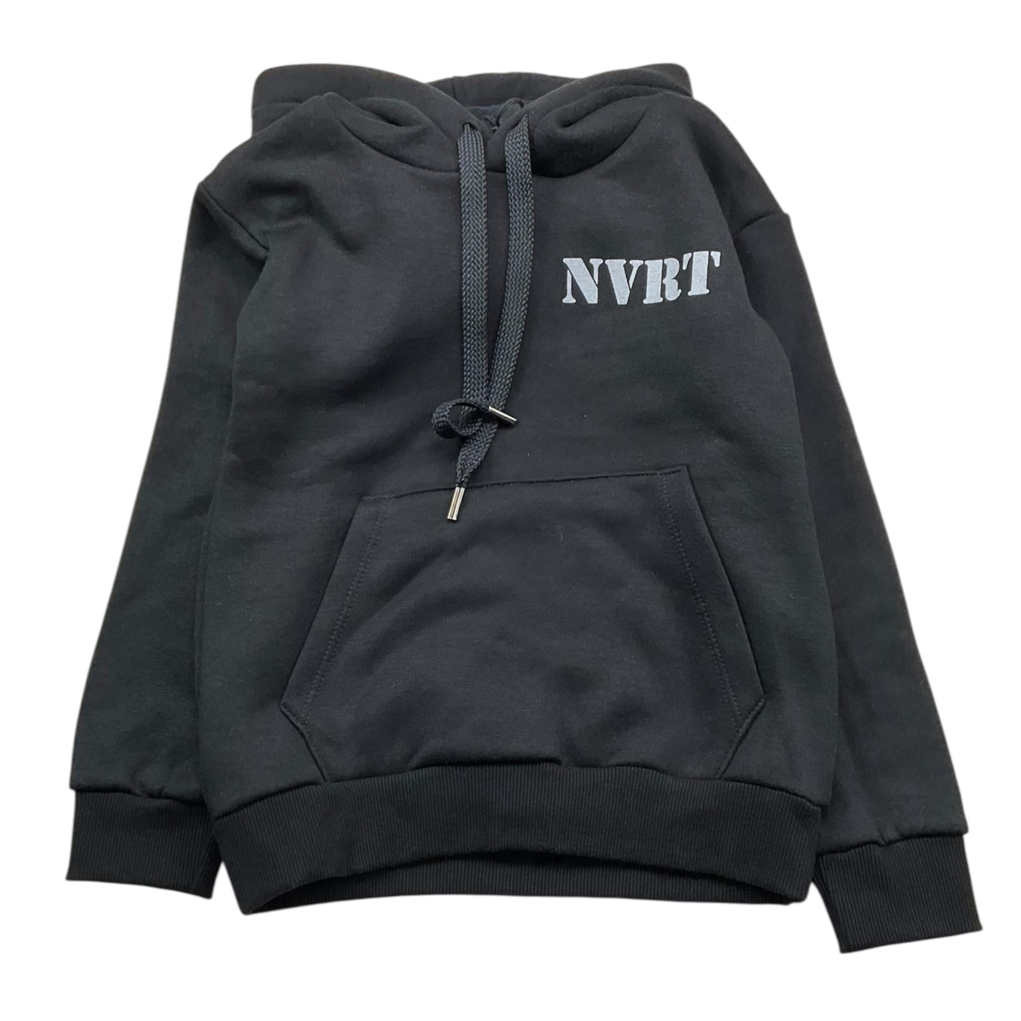 NEVER TOO felpa tinta unita con cappuccio e stampa Nero per Bambino NT1475R NERO NEVER TOO 