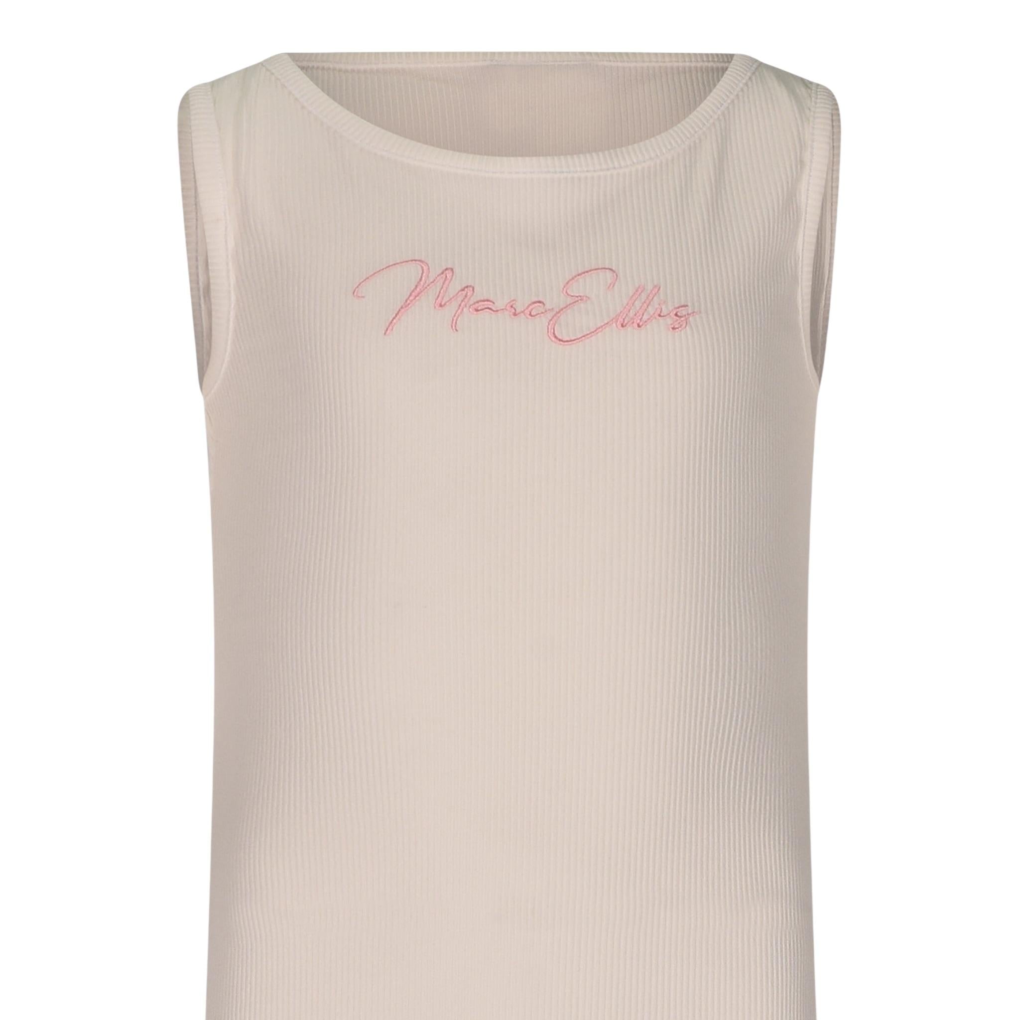 Marc Ellis Abito tinta unita A Costine con Stampa Panna per Bambina JMJDR01168X PANNA MARC ELLIS 
