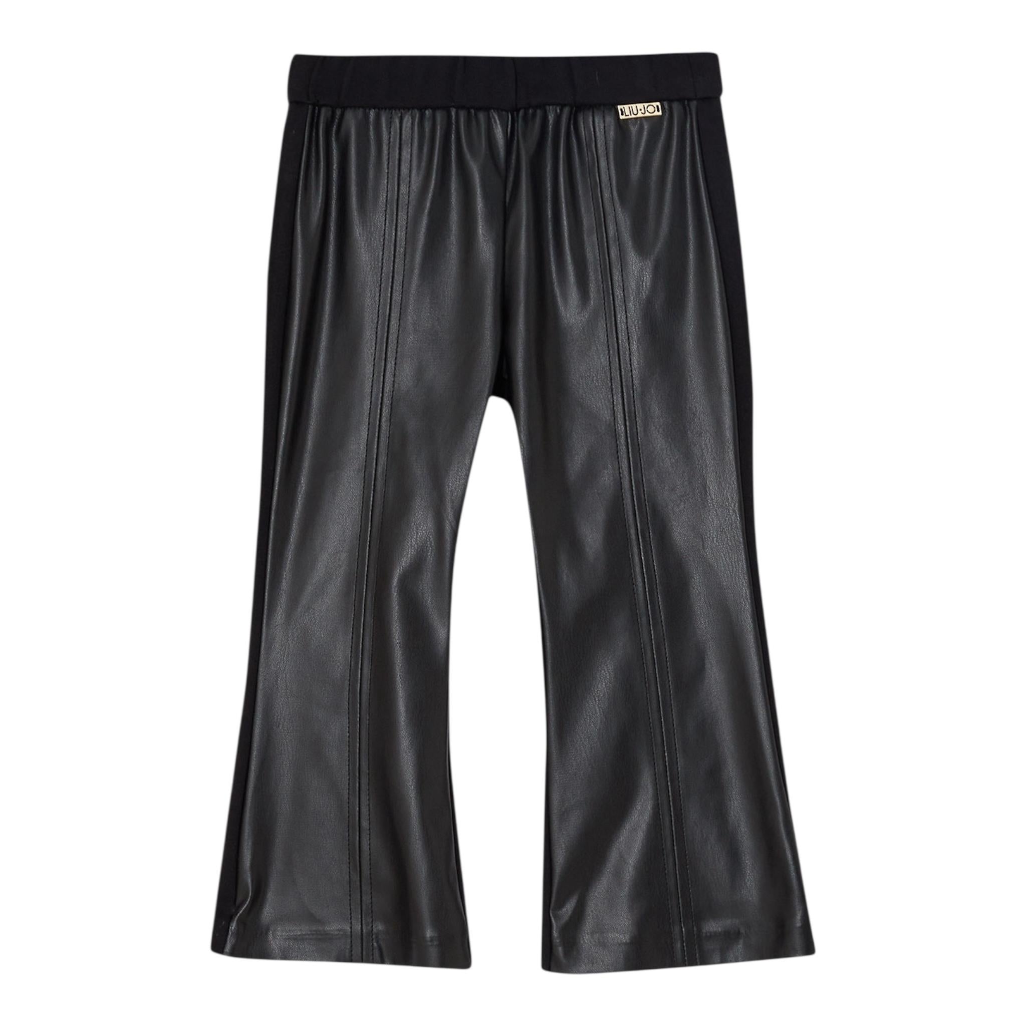 LIU JO pantalone tinta unita modello zampa in ecopelle Nero per Neonata KF4009NX NERO LIU JO 
