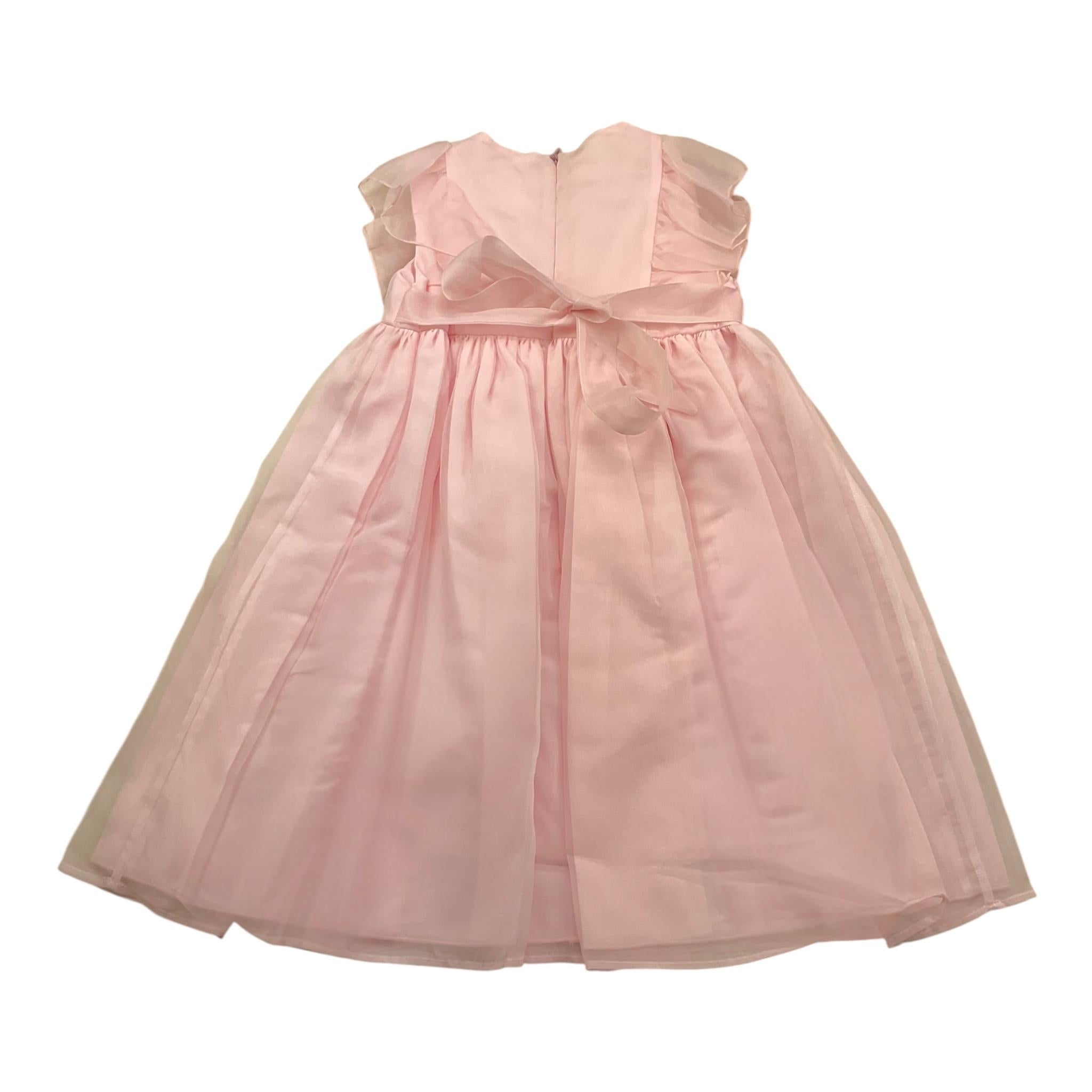 La Stupenderia Abito Giomanica Tinta Unita con Tulle Modello Cerimonia per Bambina CCAB74 ROSA LA STUPENDERIA 