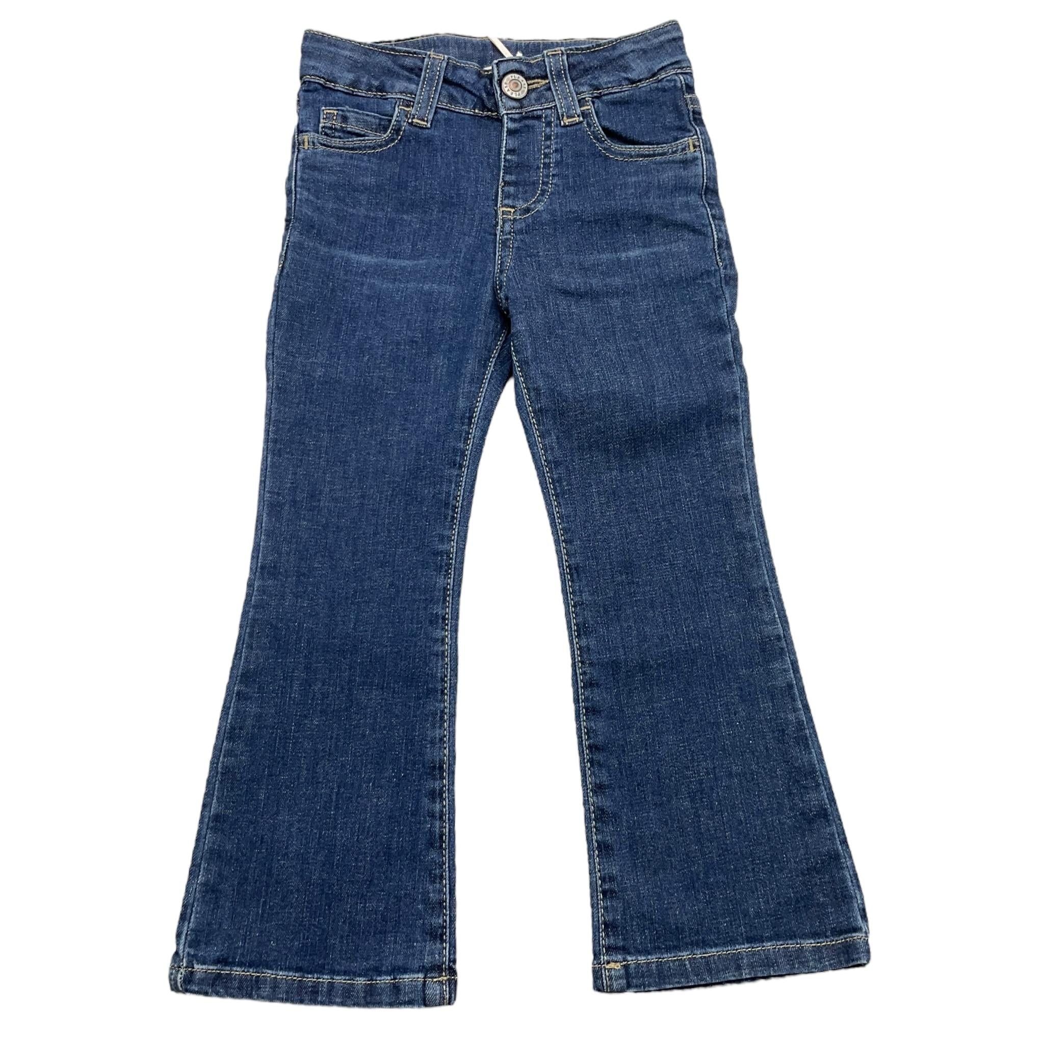 PLEASE jeans tinta unita con girovita regolabile modello zampa Blu per Bambina PE99012G65 BLU PLEASE 