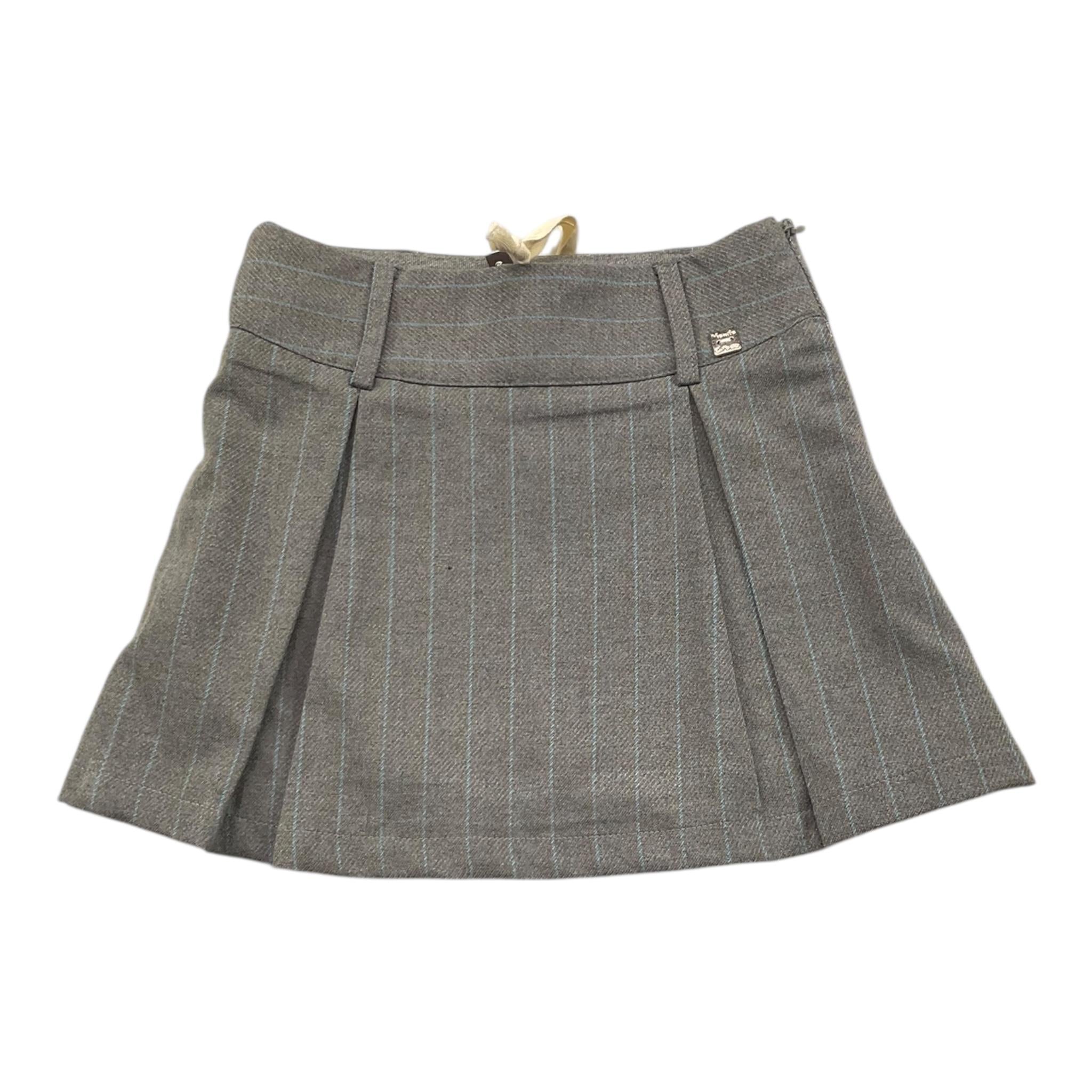 MANILA GRACE gonna tinta unita con fantasia a righe Grigio per Bambina MFBF24G223 GRIGIO MANILA GRACE 