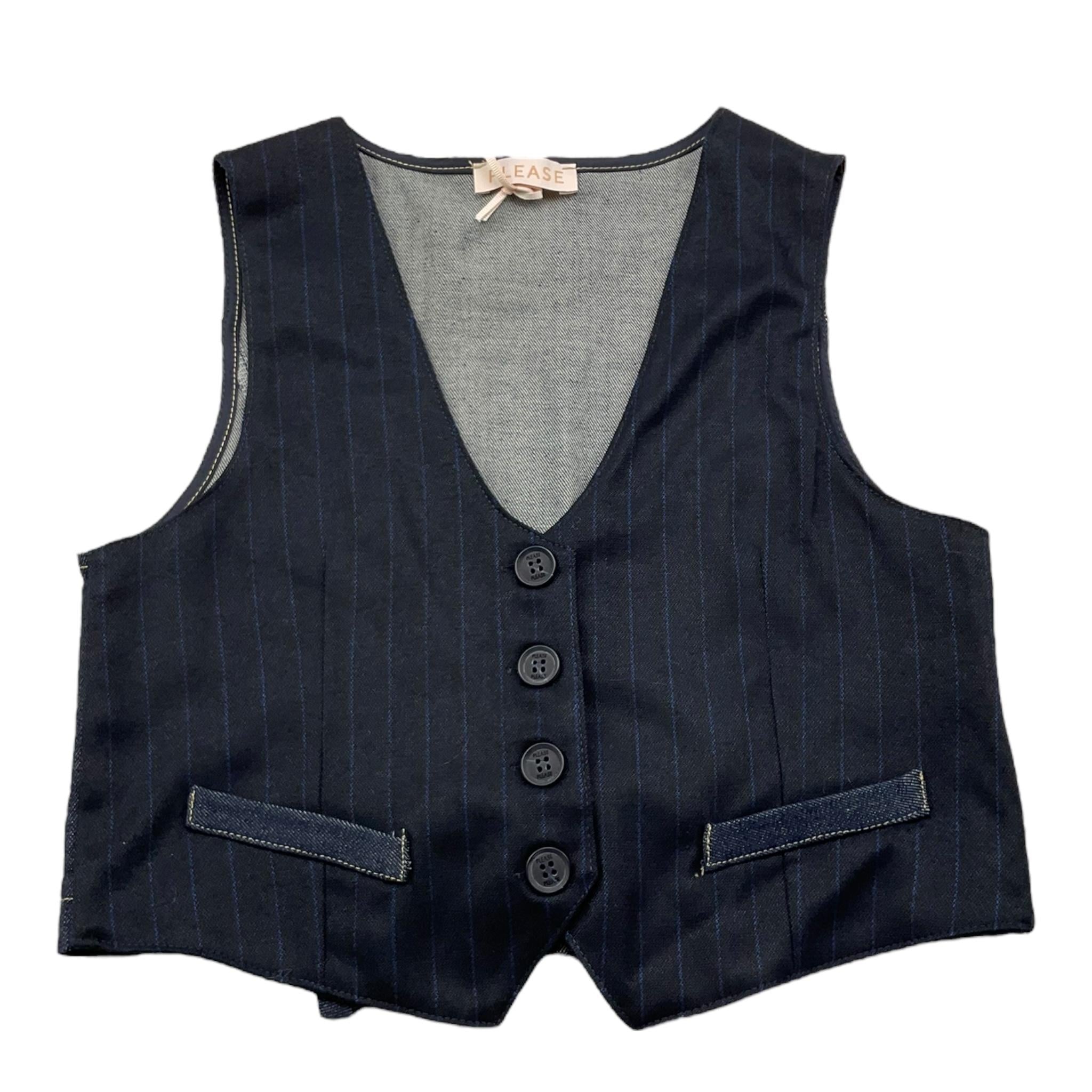 PLEASE gilet in denim tinta unita Blu per Bambina JH13121G66 BLU PLEASE 