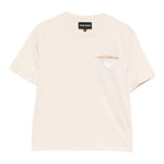 Emporio Armani T-Shirt Girocollo Tinta Unita con Taschino per Bambino EB000111X BEIGE EMPORIO ARMANI 
