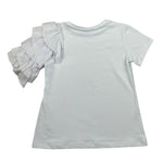 Manila Grace T-Shirt Girocollo Tinta Unita con Rouches per Bambina MG2655 BIANCO MANILA GRACE 