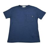 Dondup T-Shirt Girocollo Tinta Unita con Taschino per Bambino DMTS039 BLU DONDUP 