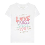 Guess T-Shirt Girocollo Tinta Unita con Stampa per Neonata K3GI01K6YW3 BIANCO GUESS 