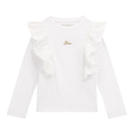 GUESS shirt girocollo tinta unita con rouches Bianco per Neonata K4YI30K6YW4 BIANCO GUESS 