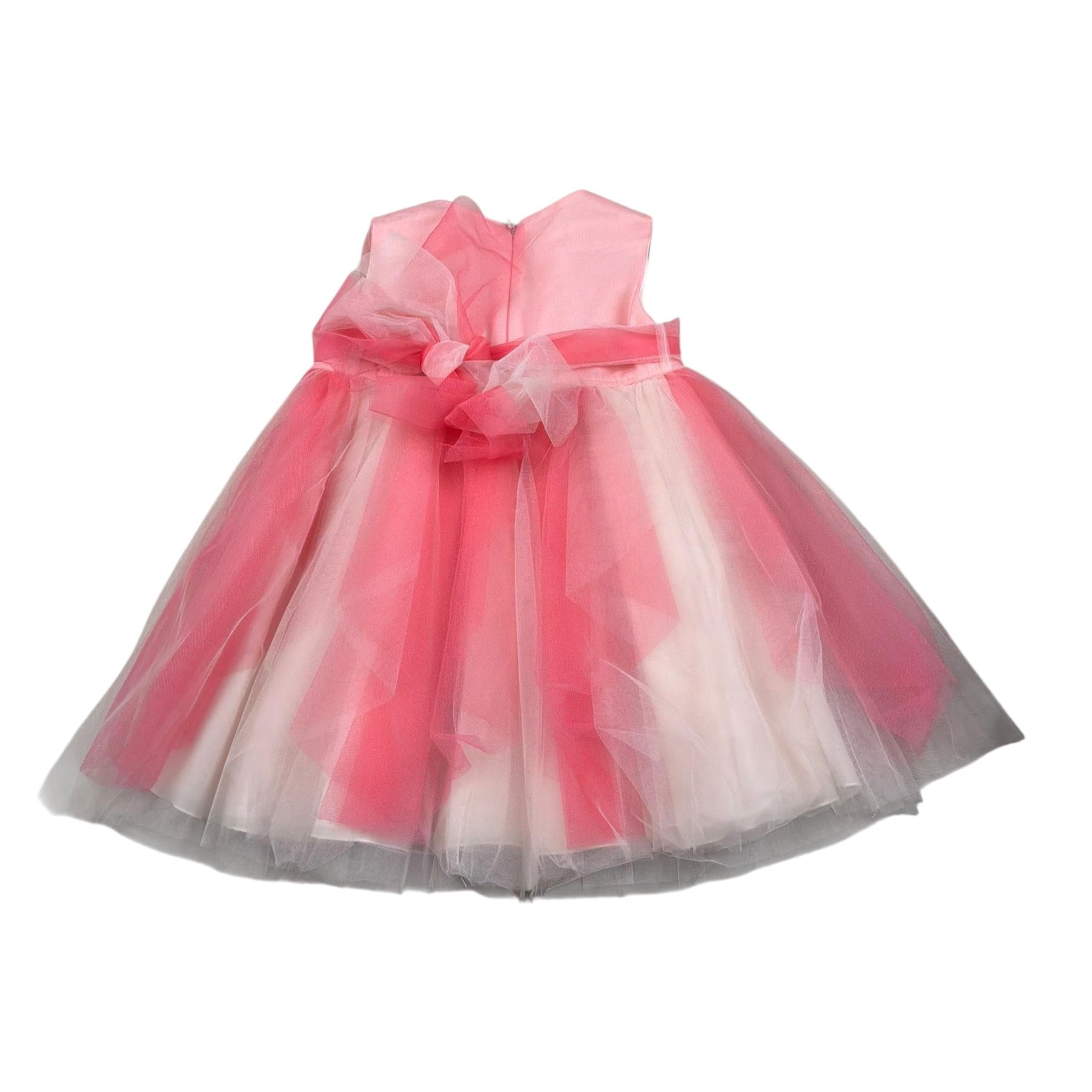 Aletta Abito Giromanica con Tulle per Neonata HP22226 ROSA ALETTA 