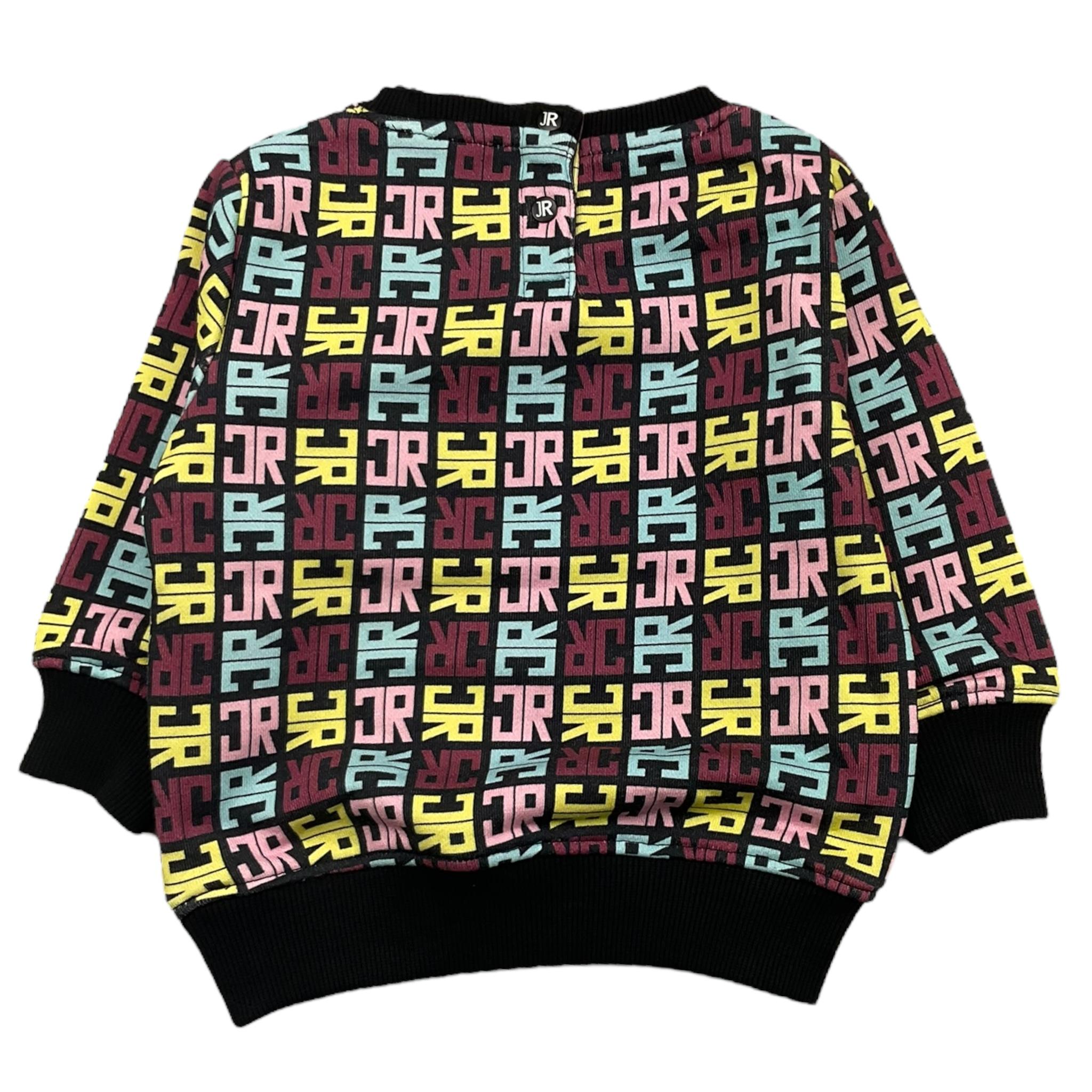 JOHN RICHMOND felpa chiusa girocollo stampa fantasia logo Nero per Neonata RIA25080FE NERO JOHN RICHMOND 