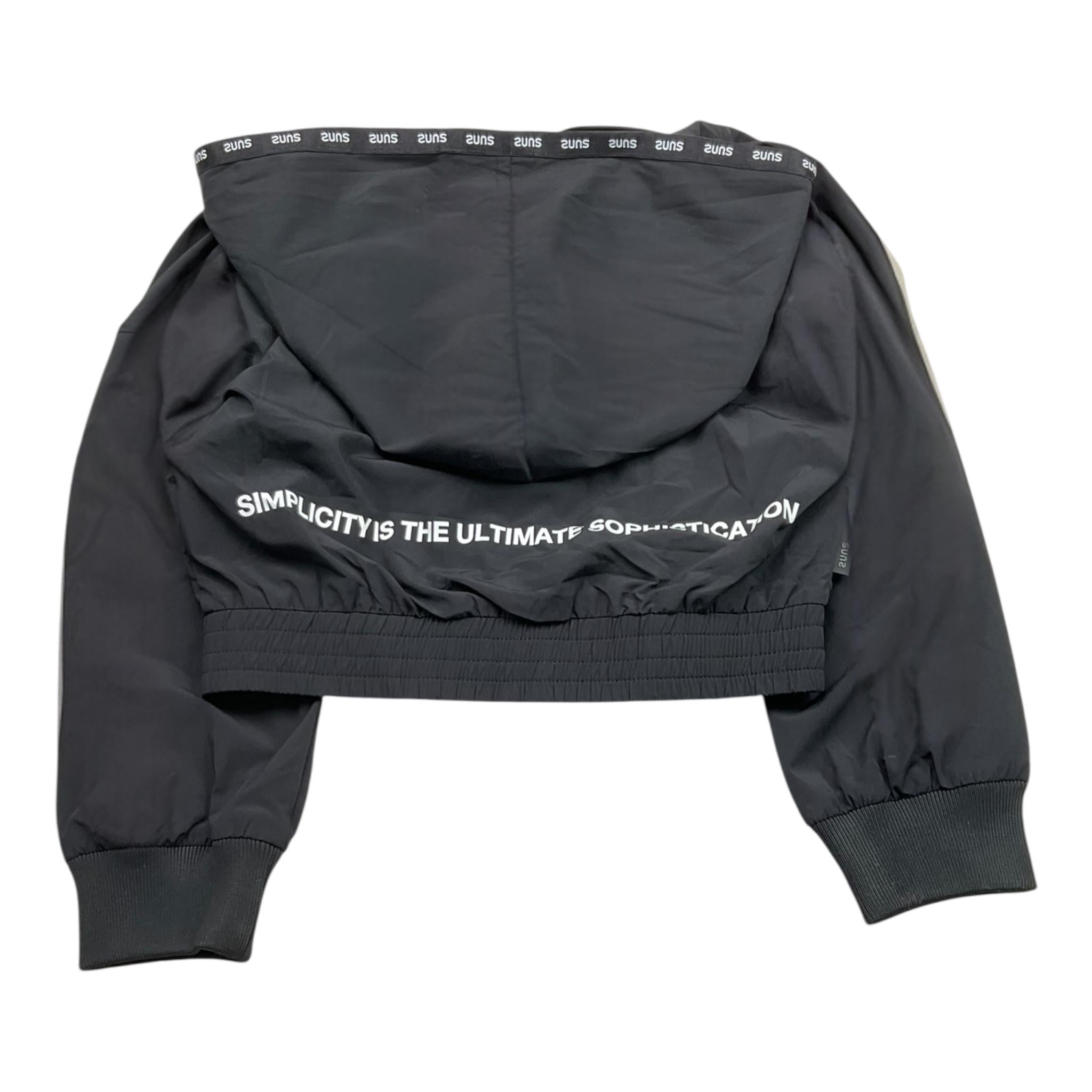 Suns  Felpa Tinta Unita con Zip E Cappuccio per Bambina MFS5109D NERO SUNS 