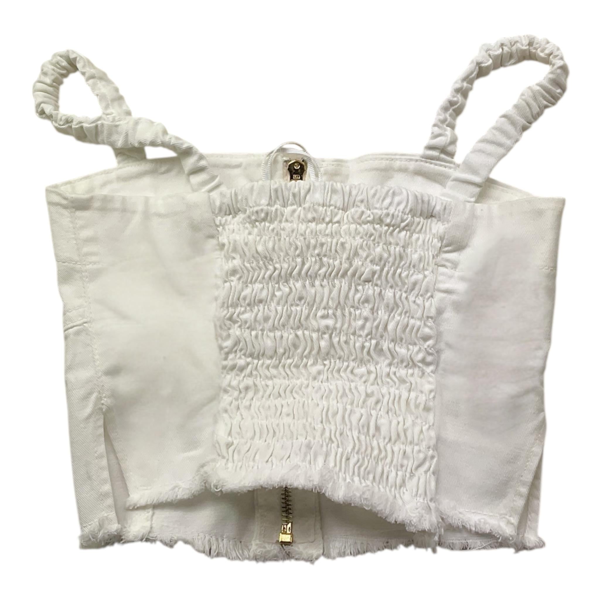 Lu Lu By Miss Grant Top Tinta Unita con Zip per Bambina LL3390 BIANCO LU LU BY MISS GRANT 