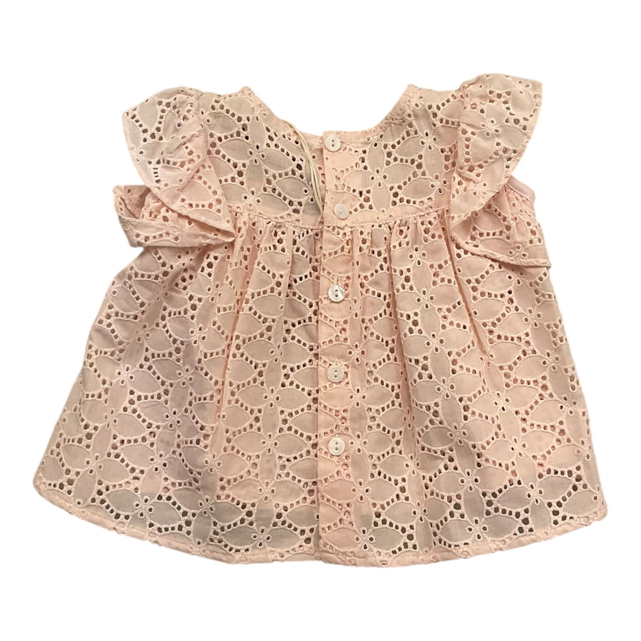Little Bear Top Tinta Unita Traforato per Neonata 8206 ROSA LITTLE BEAR 