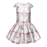 Monnalisa Abito Tinta Unita con Stampa per Bambina 711914 ROSA MONNALISA 