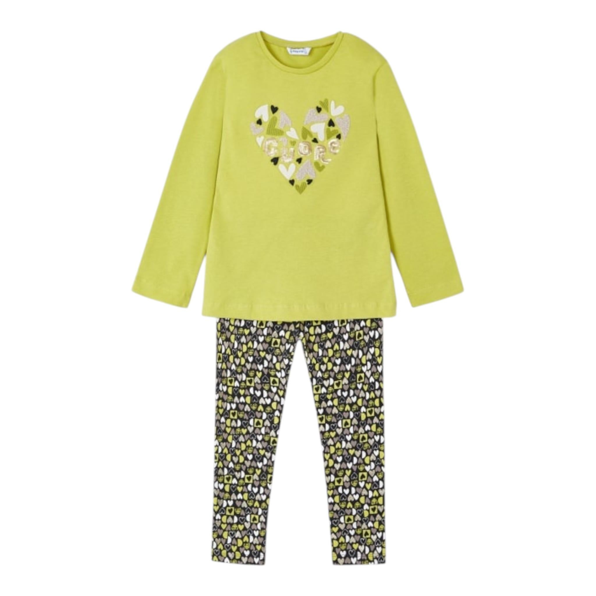 MAYORAL completo 2 pezzi shirt-leggins fantasia floreale Verde per Neonata 4713XN VERDE MAYORAL 