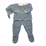 VALENTINA BEBES completo 3 pezzi maglia-ghettina-cappello Azzurro per Neonata HOW27 AZZURRO VALENTINA BEBES 