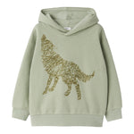 IL GUFO felpa tinta unita con cappuccio e stampa Verde per Neonato A24MF288M0107 VERDE IL GUFO 