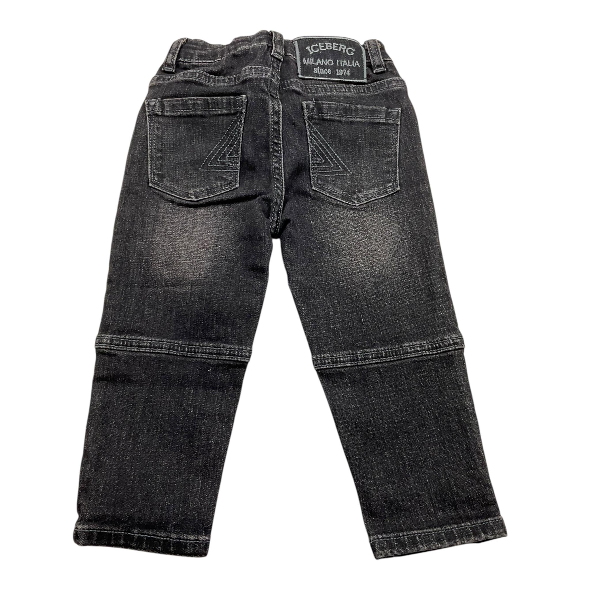 ICEBERG jeans tinta unita con girovita regolabile Nero per Neonato PTICE5308BNXXX NERO ICEBERG 