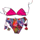 4Giveness 2-teiliger Badeanzug, Triangel-Slip, einfarbig mit Fuchsia-Muster für Mädchen
