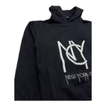 NEVER TOO felpa chiusa con cappuccio tinta unita con stampa in contrasto Nero per Bambino NT2108RXX NERO NEVER TOO 