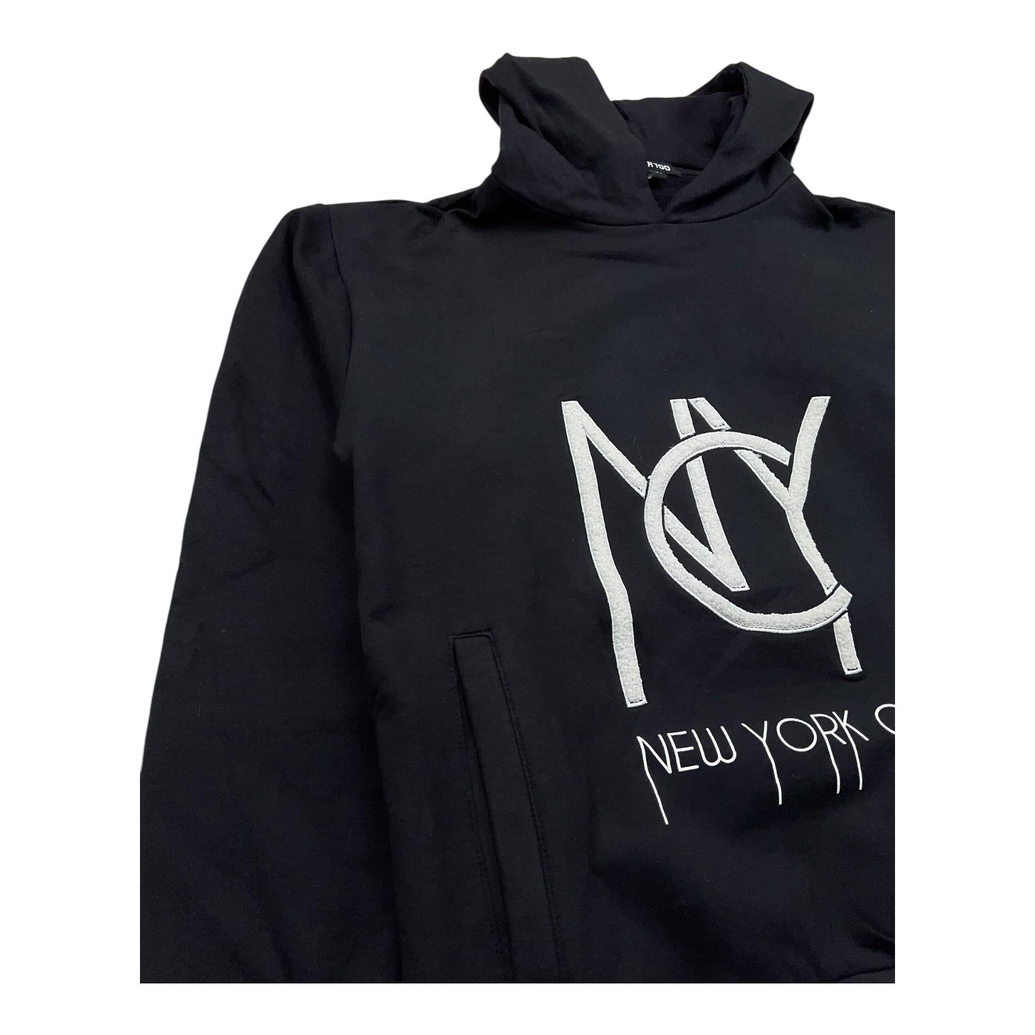 NEVER TOO felpa chiusa con cappuccio tinta unita con stampa in contrasto Nero per Bambino NT2108RXX NERO NEVER TOO 