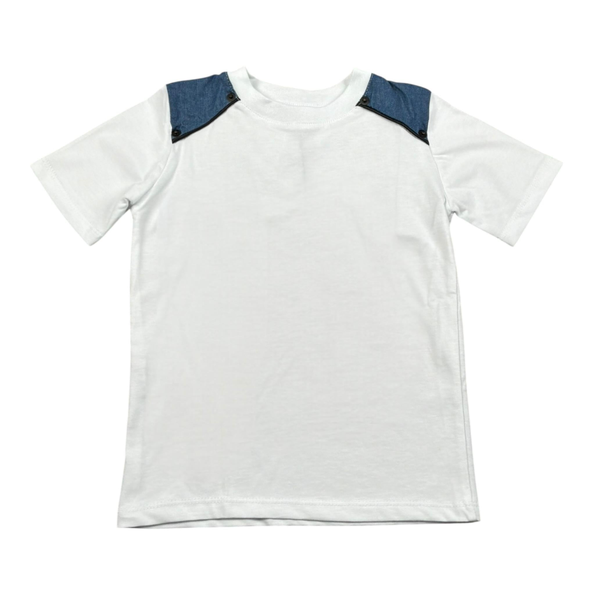 Duepuntozero T-Shirt Tinta Unita con Stampa per Bambino TSB256J BIANCO DUEPUNTOZERO 