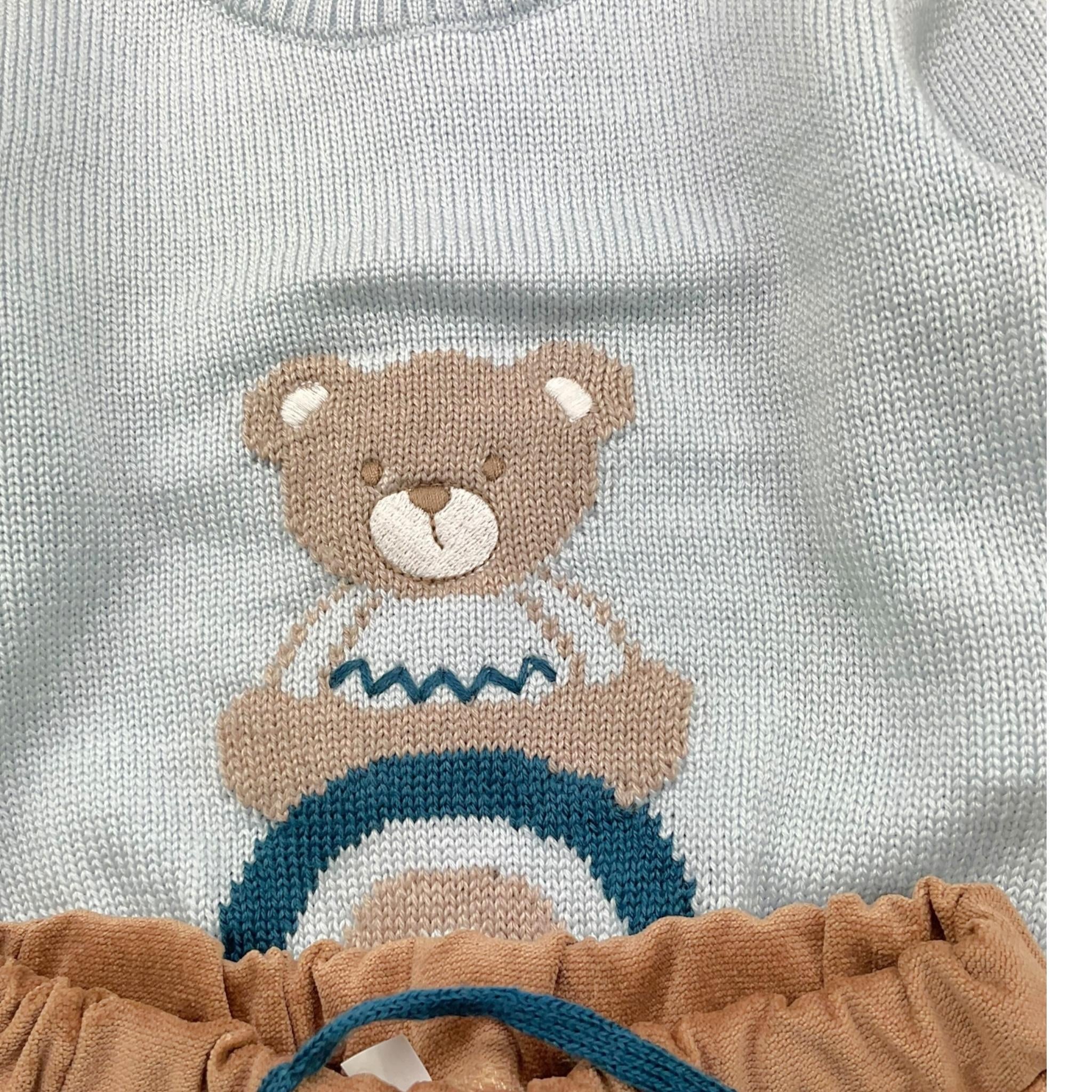 MARLU' completo 2pz maglia-pantalone bicolore Azzurro per Neonato IG5453 AZZURRO MARLU' 