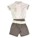La Stupenderia Completo 2 Pezzi Camicia Body-Bermuda Bianco/Beige Per Neonato