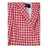 Balmain Cappotto Bicolore con Fantasia per Bambina BW2A24 BIANCO/ROSSO BALMAIN 