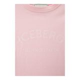 Iceberg T-Shirt Girocollo Tinta Unita con Stampa per Bambina TSICE5150JX ROSA ICEBERG 