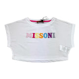 Missoni Plain Crop Print T-Shirt Weiß für Mädchen