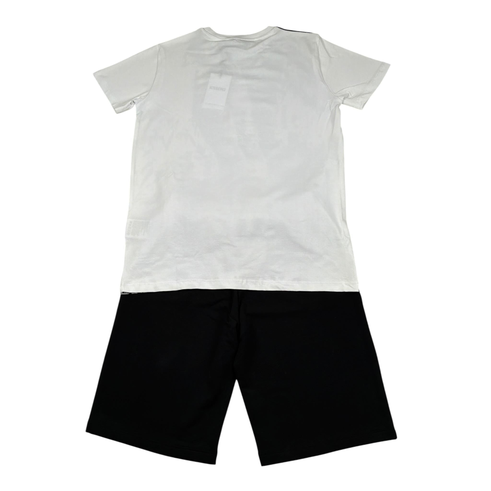 Iceberg Completo 2 Pezzi T-Shirt-Bermuda Bianco/Nero per Bambino CMBICE5101JX BIANCO/NERO ICEBERG 
