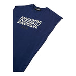 Dsquared2 Canotta Tinta Unita con Stampa Logo per Bambino DQ2900 BLU DSQUARED2 