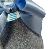 Indice Sandalo tinta unita con Brillantini E Fiocco Azzurro per Neonata 318 AZZURRO INDICE 
