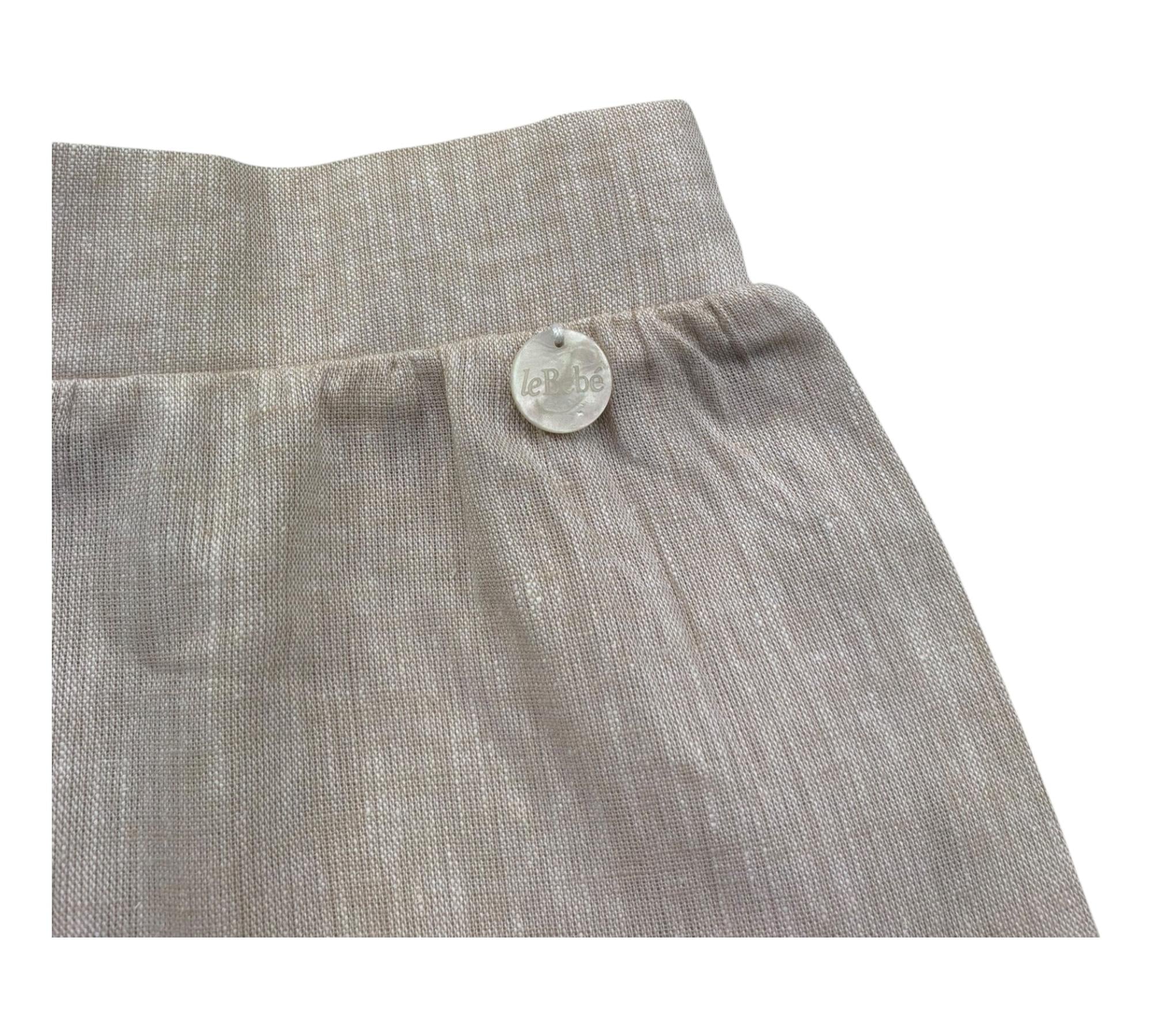 Le Bebe Short Tinta Unita con Elastico In Vita per Neonata LBG6389 BEIGE LE BEBE 