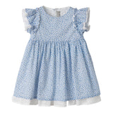 Die Eule Abit Halbarm Einfarbig Blumenmuster Blau Für Baby Mädchen